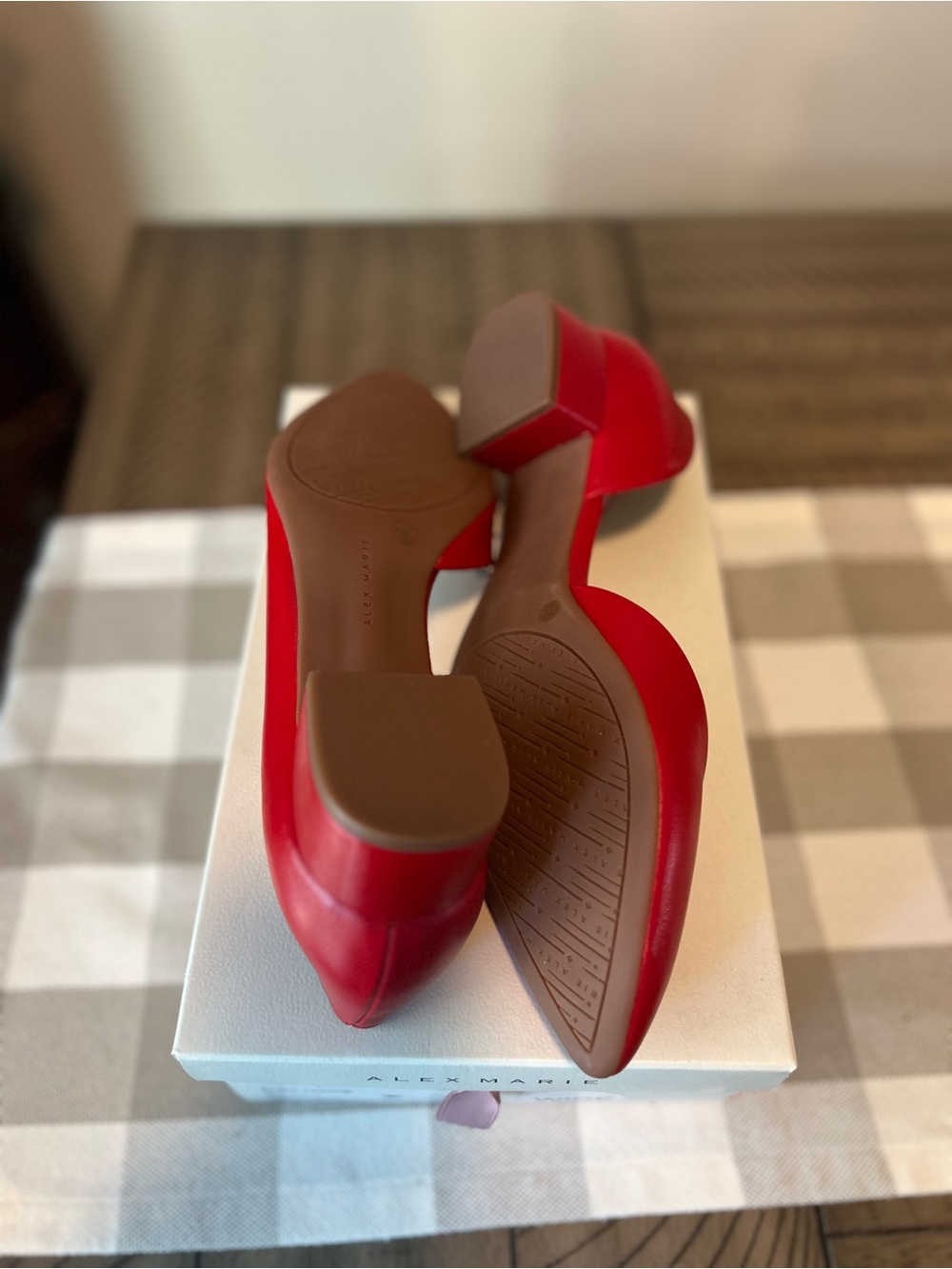 Alex Marie Red Pepper Leather Block Heel 9.5 W - Picture 4 of 4